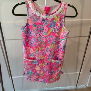 Girls large 8-10 Lilly Pulitzer Vibrant Pink and Blue Kids Dress